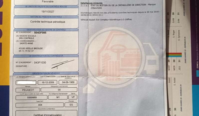 1969 Peugeot 404 Berline full