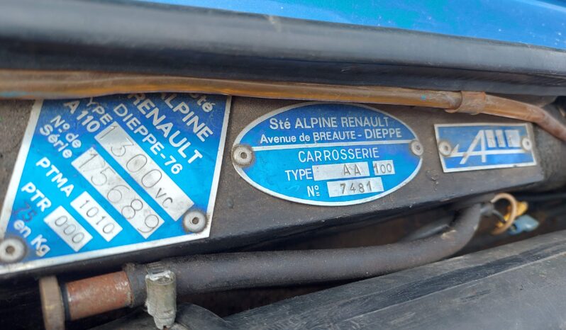1975 Alpine A 110 V85 1300 VC complet